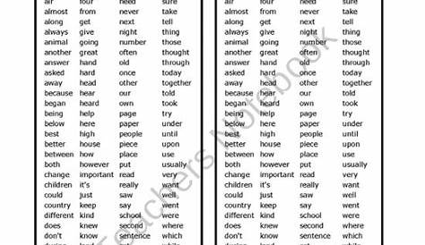 spelling words for 2nd and 3rd graders