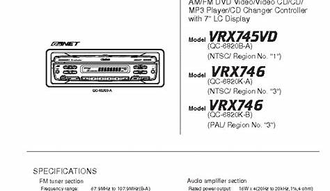 clarion vrx745vd owner's manual