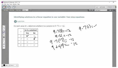 Identifying solutions to a linear equation in one variable - two step