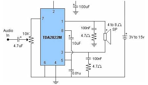 tda2822 amplifier circuit diagram