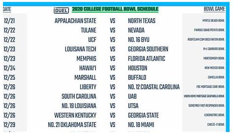 2022 Printable College Football Bowl Schedule - Printable Schedule