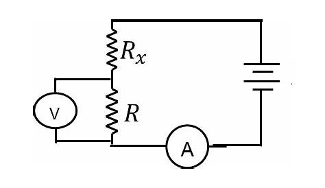 circuit diagram with resistor ammeter and battery