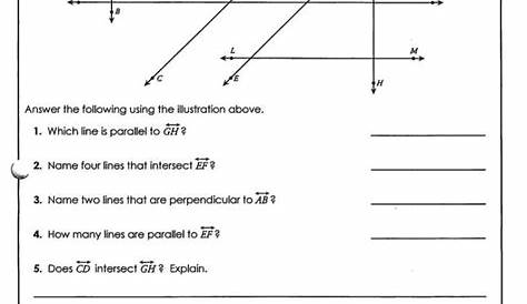 Parallel Perpendicular And Intersecting Lines Worksheet Answers — db