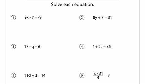 solving two-step equations worksheets answer key