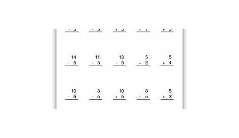 mixed addition and subtraction worksheets kindergarten