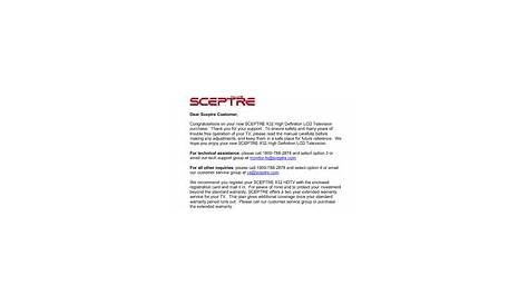 Sceptre X32 Series Manuals | ManualsLib