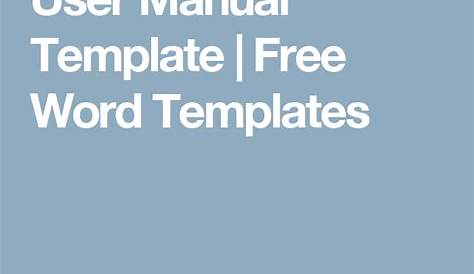 User Manual Template | Free Word Templates | Word template, Pamphlet