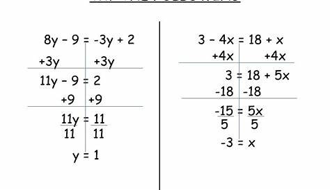 solving equations with variables on both sides worksheets