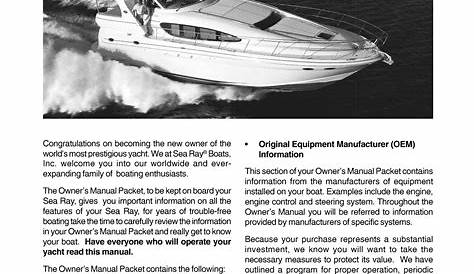 sea ray parts manual free
