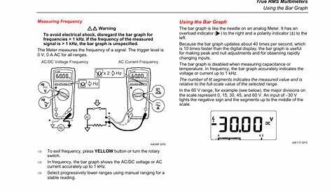 Measuring frequency, Using the bar graph | Fluke 179 User Manual | Page
