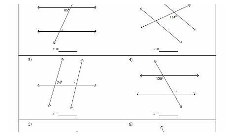 parallel lines with transversal worksheets