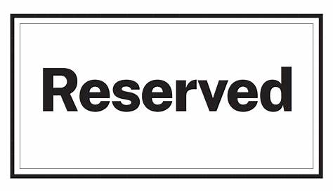 reserved sign printable free
