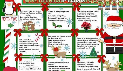 Christmas Riddles Worksheet | AlphabetWorksheetsFree.com