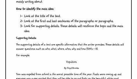 main idea passages 2nd grade pdf