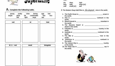 comparatives and superlatives worksheets pdf