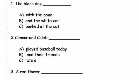 simple sentences worksheet 1st grade