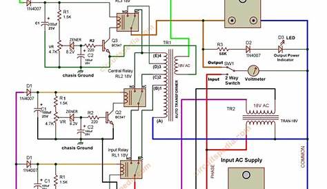 Relay Type Automatic Voltage Stabilizer Circuit Diagram