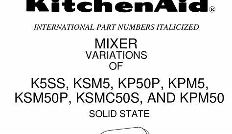 Kitchenaid Kitchen Aid Mixer Kp50P Users Manual