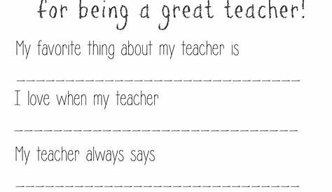thank you note for teacher printable