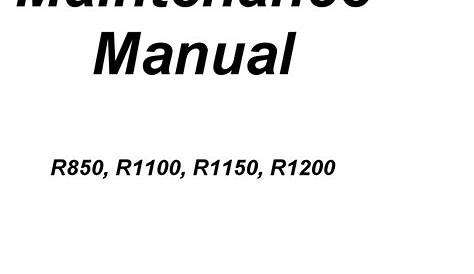 BMW R850 MAINTENANCE MANUAL Pdf Download | ManualsLib
