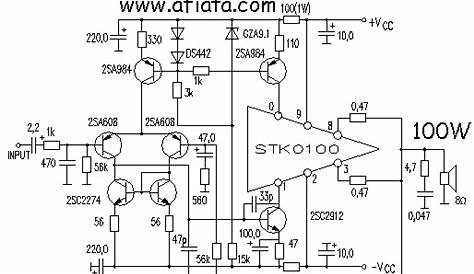 STK 100W Audio Amplifier Circuit | Electronic Circuit Diagram and Layout