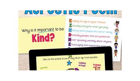 ACROSTIC POEM KINDNESS ACTIVITIES Animated Video & Worksheets -Distance
