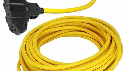 PRIME 52-ft 15-Amp 125-Volt 4-Outlet 12/3 Yellow Outdoor Extension Cord