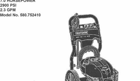 Craftsman 580752410 User Manual PRESSURE WASHER Manuals And Guides L0511371