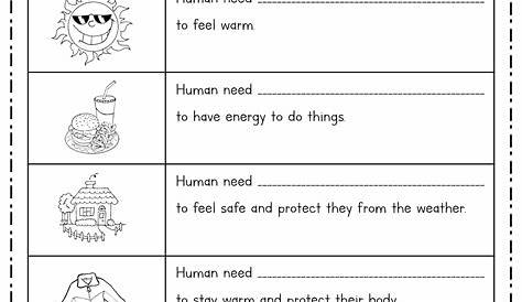 needs and wants worksheet kindergarten