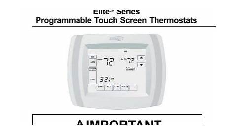 Lennox Elite Touchscreen Thermostat Manual