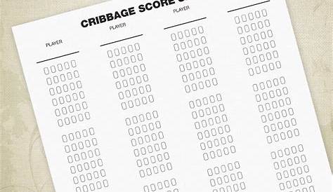 Cribbage Score Sheet Printable Form – Moderntype Designs