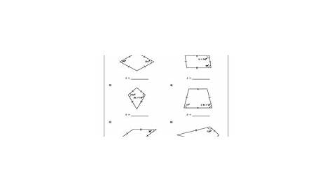 Angles In A Quadrilateral Worksheet
