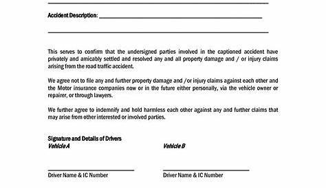 car accident private settlement letter sample