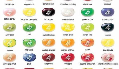 jelly belly flavor chart | Jelly belly flavors, Jelly bean flavors