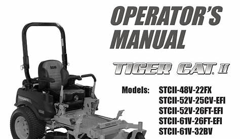 SCAG POWER EQUIPMENT TIGER CAT II STCII-52V-26FT-EFI OPERATOR'S MANUAL