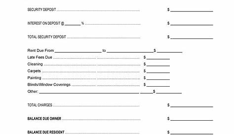 security deposit letter sample