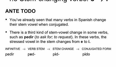 4.3 Stem changing verbs e to i