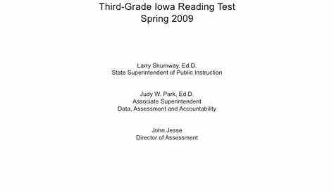 Assessment Utah Statewide Scores on theThird-Grade Iowa Reading Test