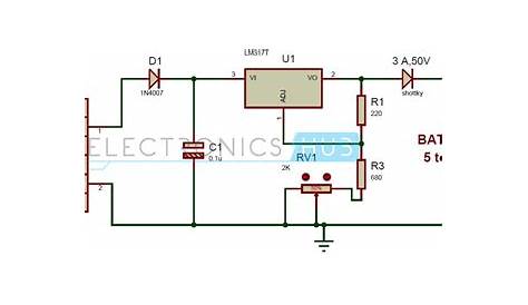 Solar Battery Charger Circuit using LM317 Voltage Regulator