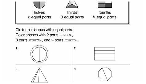 Equal Parts Worksheet for 2nd Grade | Lesson Planet