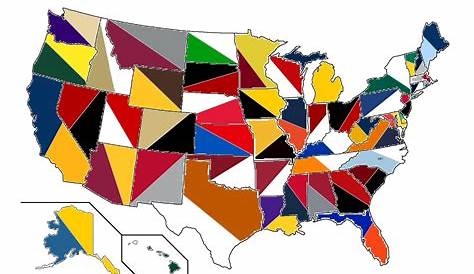 Map : The United States as Shown by Flagship University Colors (Using
