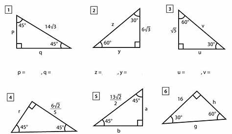 45-45-90 Special Right Triangle Worksheet Answers