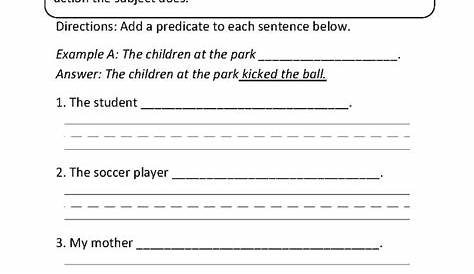 identify subject and predicate worksheet