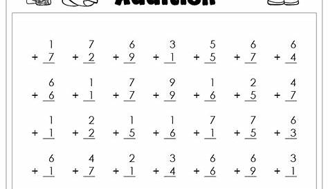 math single digit addition worksheet