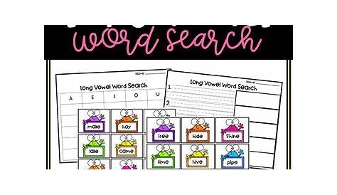 Long Vowel Word Search by Donuts Then Teach | Teachers Pay Teachers