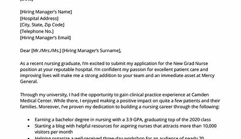 new grad rn cover letter sample