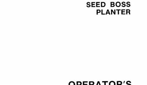 White 5100 Seed Boss Planter Manual | Farm Manuals Fast