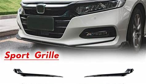 For 2018-19 Honda Accord Glossy Black Sport Style Front Grille W