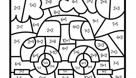 Addition Color by Number, Transportation Themed | Fun math worksheets