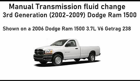 Transmission fluid change in a manual 6-speed 2006 Dodge Ram 1500 V6 3